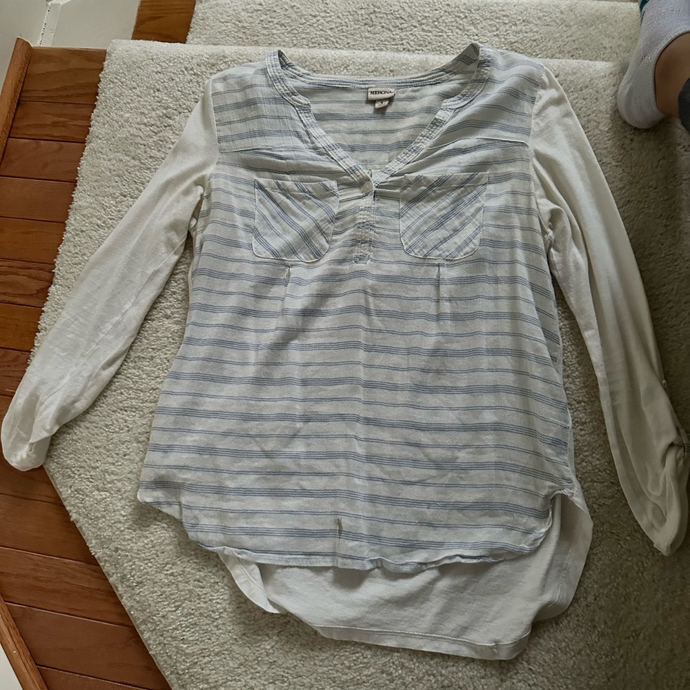 Striped Long Sleeve Button Up